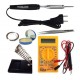 TECHDELIVERS® Solder Iron 10w with Multimeter, Stand, Soldering Wire, Paste, Tweezer 10Watt Bakelite Handle