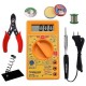 TECHDELIVERS® Digital Multimeter kit with Solder Iron, Cutter, Stand, Desoldering Wick, Soldering Wire Reel, Soldering Paste 10Watt Bakelite Handle