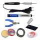 TECHDELIVERS® 10Watt Bakelite Handle Solder Iron Kit with Desolder PUMP, Cutter, Stand, Paste, Wire, Wick