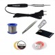 TECHDELIVERS® 6in1 Bakelite 10W Soldering Iron Kit with 5 Meter Solder Wire, Flux, Stand, Tweezer, Wick 10 Watt