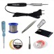 TECHDELIVERS® 8in1 Bakelite 10W Soldering Iron Kit with 5 Meter Solder Wire, Flux, Stand, Tester, Bit, Tweezer, Wick 10Watt