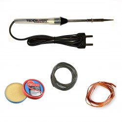 TECHDELIVERS® 15 watt Soldering Iron Kit | Soldering Wire | Soldering Paste | Desolder Wick (Pointed Tip) TECHDELIVERS® 15 watt Soldering Iron Kit | Soldering Wire | Soldering Paste | Desolder Wick (Pointed Tip)