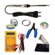 TECHDELIVERS® Multimeter kit with Solder Iron | Cutter | Stand | Desoldering Wick | Soldering Wire | Paste 15Watt Simple (Pointed Tip)