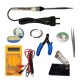 TECHDELIVERS® Multimeter Soldering kit combo | Cutter | Stand | Desoldering Wick | Soldering Wire | Soldering Paste | Tweezer 15Watt Simple Pointed Tip