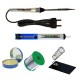 TECHDELIVERS® Solder Iron 15w Kit | Desoldering Pump | Soldering Wire Reel | Soldering Paste | Stand (Pointed Tip)