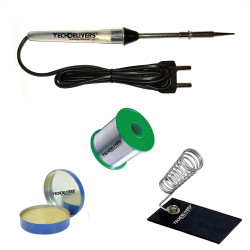 TECHDELIVERS® 15 Watt Soldering Iron Kit | Soldering Wire Reel | Soldering Paste | Stand 15 W Simple (Pointed Tip) TECHDELIVERS® 15 Watt Soldering Iron Kit | Soldering Wire Reel | Soldering Paste | Stand 15 W Simple (Pointed Tip)