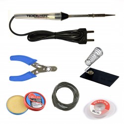 TECHDELIVERS® 15Watt Soldering Iron Pointed Tip with Cutter, Stand, Paste, Wire, Wick TECHDELIVERS® 15Watt Soldering Iron Pointed Tip with Cutter, Stand, Paste, Wire, Wick