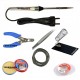 TECHDELIVERS® 15w Soldering Iron | Cutter | Stand | Desoldering Wick | Soldering Wire | Soldering Paste | Tweezer 15watt Pointed Tip