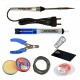 TECHDELIVERS® 15Watt Solder Iron Kit with Desolder PUMP, Cutter, Stand, Paste, Wire, Wick (Pointed Tip)