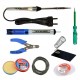 TECHDELIVERS® 15 Watt Soldering Iron Kit with Desolder PUMP, Cutter, Tester, Stand, Paste, Wire, Wick (Pointed Tip)