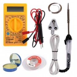 TECHDELIVERS® 25Watt Soldering Iron Kit set with Multimeter | Soldering Wire | Paste | Desolder Wick TECHDELIVERS® 25Watt Soldering Iron Kit set with Multimeter | Soldering Wire | Paste | Desolder Wick