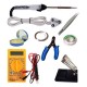 TECHDELIVERS® 25W Soldering Iron Kit set with Multimeter| Cutter | Stand | Desoldering Wick | Soldering Wire | Soldering Paste | Tweezer