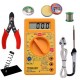 TECHDELIVERS® Soldering Iron Kit set 25 watt with Multimeter | Cutter | Stand | Desoldering Wick | Soldering Wire Reel | Soldering Paste