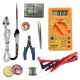 TECHDELIVERS® 25W Soldering Iron Kit set with Multimeter | Cutter | Stand | Desoldering Wick | Soldering Wire Reel | Soldering Paste | Tweezer