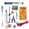TECHDELIVERS® 11in1 25Watt Solder Iron Kit all in one with Multimeter | Cutter | Stand | Desoldering Pump | Wick | Soldering Wire Reel | Soldering Paste | Tweezer | Tester | Bit