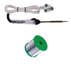TECHDELIVERS Electric Soldering Iron 25watt with Solder Wire Reel (2 Piece Set) TECHDELIVERS Electric Soldering Iron 25watt with Solder Wire Reel (2 Piece Set)
