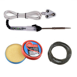 TECHDELIVERS 3in1 Electric 25Watt Soldering Iron Economy Tool Kit Set | Flux-Paste | Solder Wire for DIY/Crafts TECHDELIVERS 3in1 Electric 25Watt Soldering Iron Economy Tool Kit Set | Flux-Paste | Solder Wire for DIY/Crafts