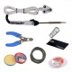 TECHDELIVERS 6in1 Electric 25Watt Soldering Iron Kit | WICK |Stand |Flux | Wire Stripper | Solder Wire for DIY/Crafts