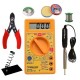 TECHDELIVERS® Digital Multimeter kit with Solder Iron, Cutter, Stand, Desoldering Wick, Soldering Wire Reel, Soldering Paste 35Watt Bakelite Handle