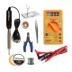 TECHDELIVERS® Digital Multimeter kit set with Solder Iron, Cutter, Stand, Desoldering Wick, Soldering Wire Reel, Soldering Paste, Tweezer 35Watt Bakelite Handle