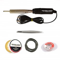 TECHDELIVERS® 35 Watt Bakelite Soldering Iron Kit, Soldering Wire, Soldering Paste, Desolder Wick, Tweezer TECHDELIVERS® 35 Watt Bakelite Soldering Iron Kit, Soldering Wire, Soldering Paste, Desolder Wick, Tweezer