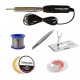 TECHDELIVERS® 6in1 Bakelite 35W Soldering Iron Kit with 5 Meter Solder Wire, Flux, Stand, Tweezer, Wick 35 Watt