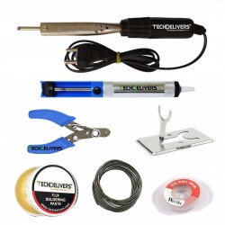 TECHDELIVERS® 35Watt Bakelite Handle Solder Iron Kit with Desolder PUMP, Cutter, Stand, Paste, Wire, Wick TECHDELIVERS® 35Watt Bakelite Handle Solder Iron Kit with Desolder PUMP, Cutter, Stand, Paste, Wire, Wick