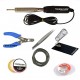 TECHDELIVERS® 35w Soldering Iron, Cutter, Stand, Desoldering Wick, Soldering Wire, Soldering Paste, Tweezer Bakelite Handle 35watt