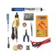 TECHDELIVERS® 35 Watt Solder Iron Kit Set Full Multimeter, Cutter, Stand, Desoldering Pump, Wick, Soldering Wire Reel, Soldering Paste, Tweezer, Tester, Bit