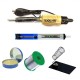 TECHDELIVERS® Solder Iron 35w Kit, Desoldering Pump, Soldering Wire Reel, Soldering Paste, Stand (Flat Tip)