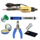 TECHDELIVERS® Mini Solder Iron 35w Kit, Desoldering Pump, Soldering Wire Reel, Soldering Paste, Stand, Cutter