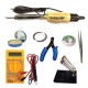 TECHDELIVERS® Multimeter Soldering kit combo, Cutter, Stand, Desoldering Wick, Soldering Wire, Soldering Paste, Tweezer 35Watt