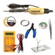 TECHDELIVERS® Multimeter Soldering kit combo, Cutter, Stand, Desoldering Wick, Soldering Wire, Soldering Paste, Tweezer 35Watt