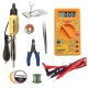 TECHDELIVERS® Digital Multimeter kit set with Solder Iron, Cutter, Stand, Desoldering Wick, Soldering Wire Reel, Soldering Paste, Tweezer 35Watt TECHDELIVERS® Digital Multimeter kit set with Solder Iron, Cutter, Stand, Desoldering Wick, Soldering Wire Reel, Soldering Paste, Tweezer 35Watt