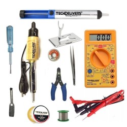 TECHDELIVERS® 35 Watt Solder Iron Kit Set Full Multimeter, Cutter, Stand, Desoldering Pump, Wick, Soldering Wire Reel, Soldering Paste, Tweezer, Tester, Bit TECHDELIVERS® 35 Watt Solder Iron Kit Set Full Multimeter, Cutter, Stand, Desoldering Pump, Wick, Soldering Wire Reel, Soldering Paste, Tweezer, Tester, Bit