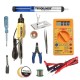 TECHDELIVERS® 35 Watt Solder Iron Kit Set Full Multimeter, Cutter, Stand, Desoldering Pump, Wick, Soldering Wire Reel, Soldering Paste, Tweezer, Tester, Bit