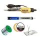 TECHDELIVERS® Solder Iron 35w Kit, Desoldering Pump, Soldering Wire Reel, Soldering Paste, Stand (Flat Tip)