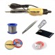 TECHDELIVERS® 6in1 Basic 35W Soldering Iron Kit with 5 Meter Solder Wire, Flux, Stand, Tweezer, Wick 35 Watt