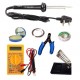 TECHDELIVERS® Multimeter kit with Solder Iron, Cutter, Stand, Desoldering Wick, Soldering Wire, Paste 60Watt Simple