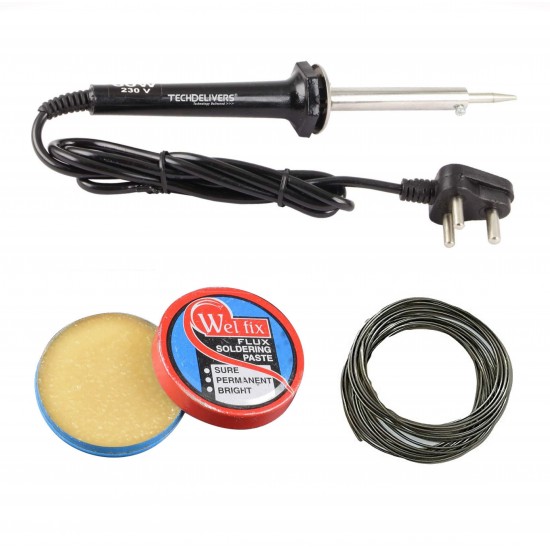 TECHDELIVERS® 60W Soldering Iron Kit 3 in one with Solder Wire and Paste