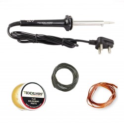 TECHDELIVERS® 60 watt Soldering Iron Kit, Soldering Wire, Soldering Paste, Desolder Wick