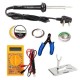 TECHDELIVERS® Multimeter kit with Solder Iron, Cutter, Stand, Desoldering Wick, Soldering Wire, Paste 60Watt Simple