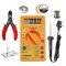 TECHDELIVERS® Digital Multimeter kit with Solder Iron, Cutter, Stand, Desoldering Wick, Soldering Wire Reel, Soldering Paste 60 Watt Iron