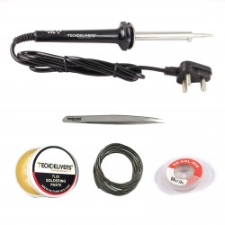 TECHDELIVERS® 60 Watt Soldering Iron Kit, Soldering Wire, Soldering Paste, Desolder Wick, Tweezer TECHDELIVERS® 60 Watt Soldering Iron Kit, Soldering Wire, Soldering Paste, Desolder Wick, Tweezer