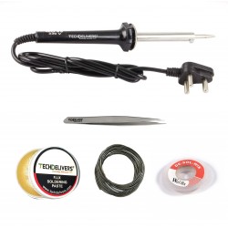 TECHDELIVERS® 60 Watt Soldering Iron Kit, Soldering Wire, Soldering Paste, Desolder Wick, Tweezer TECHDELIVERS® 60 Watt Soldering Iron Kit, Soldering Wire, Soldering Paste, Desolder Wick, Tweezer