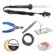 TECHDELIVERS® 60w Soldering Iron, Cutter, Stand, Desoldering Wick, Soldering Wire, Soldering Paste, Tweezer 60watt