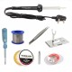 TECHDELIVERS® 8in1 Basic 60W Soldering Iron Kit with 5 Meter Solder Wire, Flux, Stand, Tester, Bit, Tweezer, Wick 60W Simple Pointed Tip