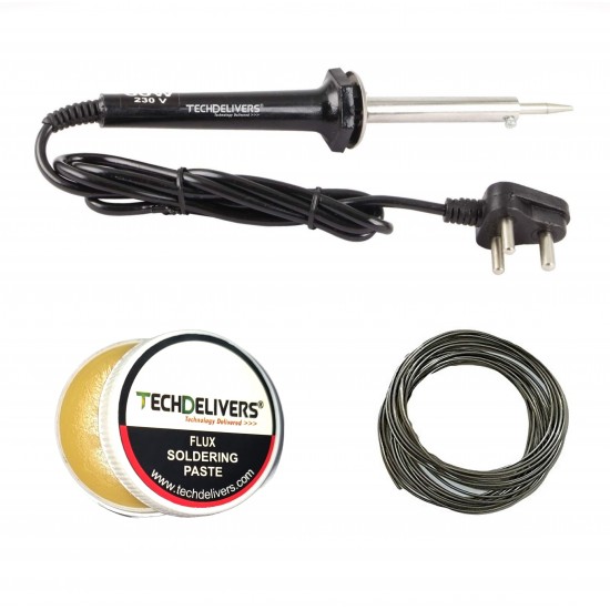 TECHDELIVERS® 60W Soldering Iron Kit 3 in one with Solder Wire and Paste