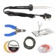 TECHDELIVERS® 60Watt Soldering Iron Pointed Tip with Cutter, Stand, Paste, Wire, Wick