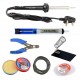 TECHDELIVERS® 60Watt Solder Iron Kit with Desolder PUMP, Cutter, Stand, Paste, Wire, Wick